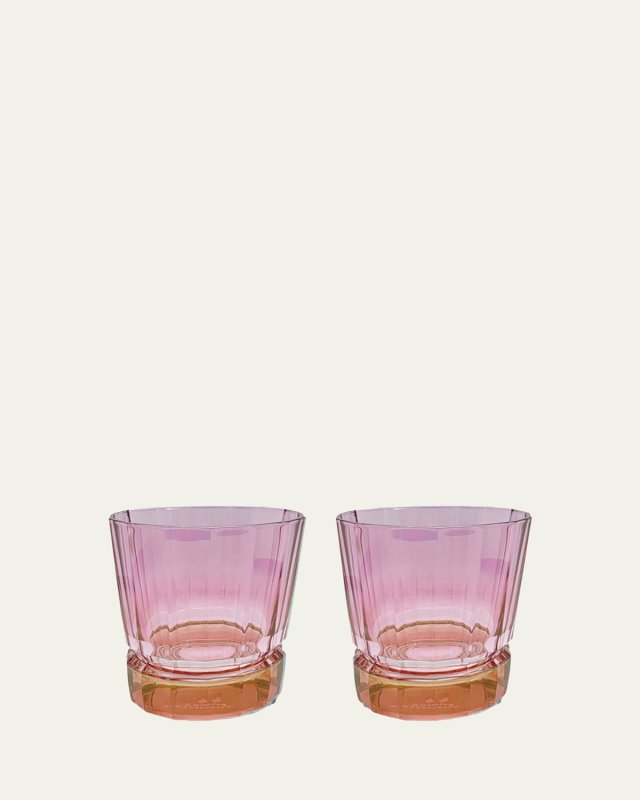 Pink Shaded Short Glass Tumblers, Set of 2